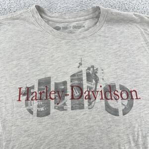 Harley-Davidson Shirt Mens XL Gray Graphic Motorcycle Logo Tee Biker Casual